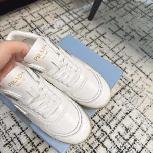 Prada Unisex Downtown Nappa Leather Sneakers-White 1E792M
