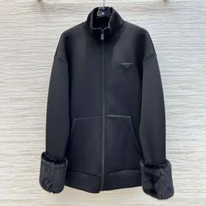 Prada Women Double Fleece High-neck Blouson 138634