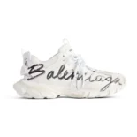Balenciaga Unisex Track Signature Sneaker in White and Black