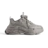 Balenciaga Unisex Triple S Sneaker with Rhinestones in Dark Grey