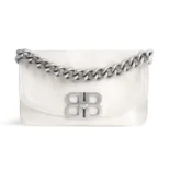 Balenciaga Women BB Soft Small Flap Bag in Optic White