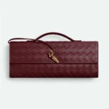 Bottega Veneta Women Andiamo Clutch in Supple Intrecciato Leather-Barolo