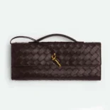 Bottega Veneta Women Andiamo Clutch in Supple Intrecciato Leather-Burgundy