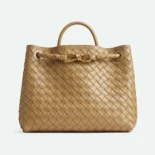Bottega Veneta Women Medium Andiamo in Supple Intrecciato Leather-Light Yellow