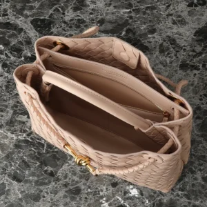Bottega Veneta Women Medium Andiamo in Supple Intrecciato Leather-Pink