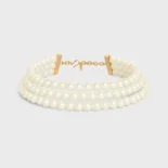 Celine Women Les Perles Celine Necklace in Resin Pearls Brass with Gold Finish and Steel