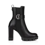 Christian Louboutin Women CL Chelsea Lug 100 mm Low Boots Calf Leather-Black