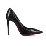 Christian Louboutin Women Kate 100 mm Pumps Star textured laminated Calf Leather-Black