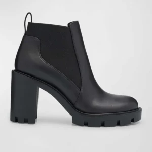 Christian Louboutin Women Marchacroche Leather Red Sole Chelsea Booties
