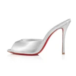 Christian Louboutin Women Me Dolly 100 mm Mules Nappa leather-Silver
