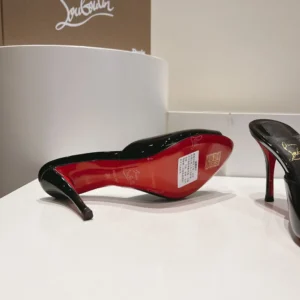 Christian Louboutin Women Me Dolly 100 mm Mules Patent Calf- Black
