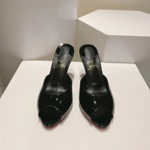 Christian Louboutin Women Me Dolly 100 mm Mules Patent Calf- Black