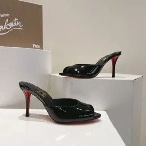 Christian Louboutin Women Me Dolly 100 mm Mules Patent Calf- Black