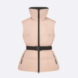 Dior Women DiorAlps Belted Puffer Vest Pink Quilted Technical Taffeta