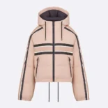 Dior Women DiorAlps Hooded Cropped Puffer Jacket Pink Quilted Technical Fabric