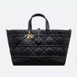 Dior Women Large Dior Toujours Bag Black Macrocannage Calfskin