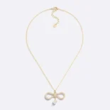 Dior Women Le Nœud de Dior Necklace Champagne-Finish Metal with a White Resin Pearl
