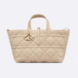 Dior Women Medium Dior Toujours Bag Powder Beige Macrocannage Calfskin