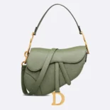 Dior Women Saddle Bag with Strap Cedar Green Grained Calfskin M0455CBAA