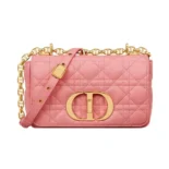Dior Women Small Dior Caro Bag Pink Supple Cannage Calfskin