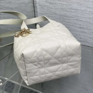 Dior Women Small Dior Toujours Vertical Tote Bag Latte Macrocannage Calfskin