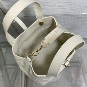 Dior Women Small Dior Toujours Vertical Tote Bag Latte Macrocannage Calfskin