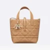 Dior Women Small Dior Toujours Vertical Tote Bag Medium Tan Macrocannage Calfskin