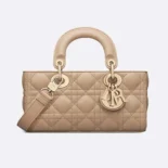 Dior Women Small Lady D-Joy Bag Biscuit Cannage Lambskin