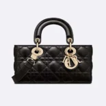 Dior Women Small Lady D-Joy Bag Black Cannage Lambskin