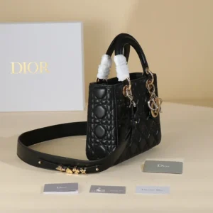 Dior Women Small Lady Dior My ABCDior Bag Black Cannage Lambskin