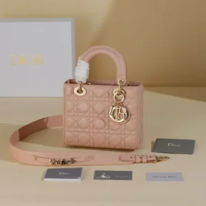 Dior Women Small Lady Dior My ABCDior Bag Blush Cannage Lambskin