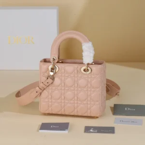 Dior Women Small Lady Dior My ABCDior Bag Blush Cannage Lambskin