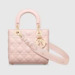 Dior Women Small Lady Dior My ABCDior Bag Powder Pink Cannage Lambskin