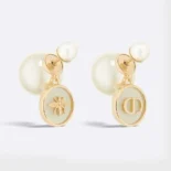 Dior Women Tribales Earrings Gold-Finish Metal with Pistachio Green Transparent Resin