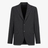 Fendi Men Jacket Black Fabric Blazer FJ0498A4QQF0QT6