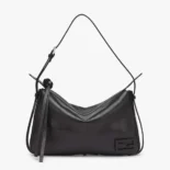 Fendi Unisex Simply Fendi Medium Black Leather Bag