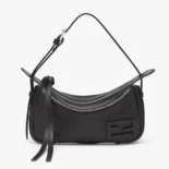 Fendi Unisex Simply Fendi Mini Black Leather Mini-bag