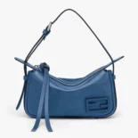 Fendi Unisex Simply Fendi Mini Blue Leather Mini-bag