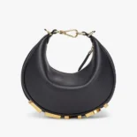 Fendi Women Fendigraphy Mini Black Leather Mini-bag