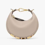 Fendi Women Nano Fendigraphy Gray Leather Charm