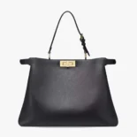 Fendi Women Peekaboo Soft Large Black Leather Bag