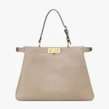 Fendi Women Peekaboo Soft Large Dove gray Leather Bag