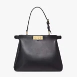 Fendi Women Peekaboo Soft Medium Black Leather Bag