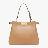 Fendi Women Peekaboo Soft Medium Cappuccino-colored Leather Bag