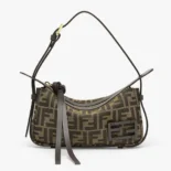 Fendi Women Simply Fendi Mini Brown FF Jacquard Fabric Mini Bag