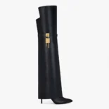 Givenchy Women Shark Lock Stiletto Over-the-knee Boots in Leather-Black