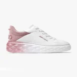 Jimmy Choo Women Diamond Maxi/F II White & Rose Nappa Leather Glitter Trainers