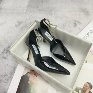 Jimmy Choo Women Stevie 100 Black Patent Leather Pumps