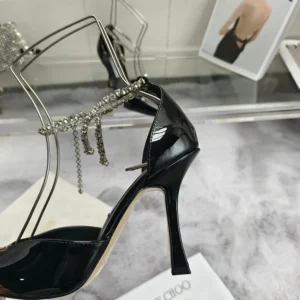 Jimmy Choo Women Stevie 100 Black Patent Leather Pumps