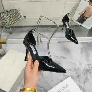 Jimmy Choo Women Stevie 100 Black Patent Leather Pumps